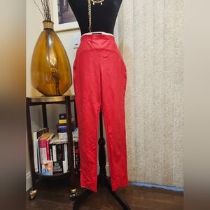 😍 AKIRA Red High-Waisted Faux Leather Leggings- XL